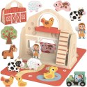TOOKY TOY Drewniana Składana Farma w Walizce ze Zwierzątkami