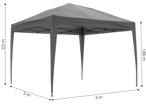 Namiot pawilon ogrodowy 3x3 m rozkładany automatycznie daszek do ogrodu na taras MultiGarden