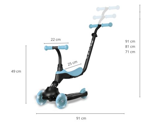 Qplay Hulajnoga Sema Evo 3w1 Sky Blue