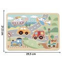 TOOKY TOY Drewniane Interaktywne Puzzle Pojazdy