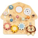 TOOKY TOY Duża Drewniana Tablica Manipulacyjna Domek - Centrum Aktywności