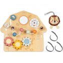 TOOKY TOY Duża Drewniana Tablica Manipulacyjna Domek - Centrum Aktywności