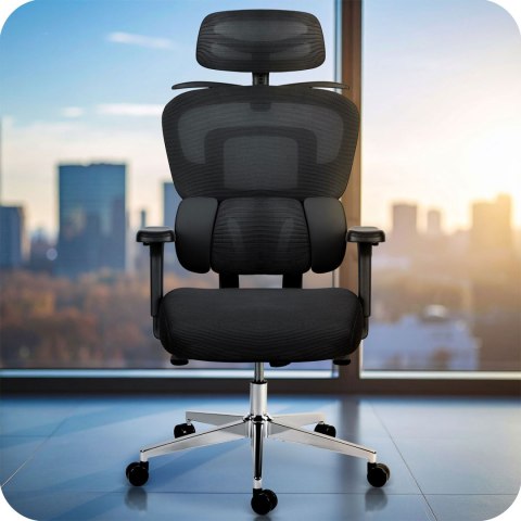 Fotel biurowy z mikrosiatką Sofotel Talin - czarny