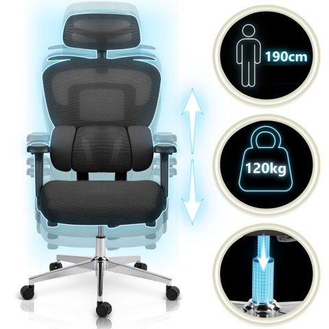 Fotel biurowy z mikrosiatką Sofotel Talin - czarny