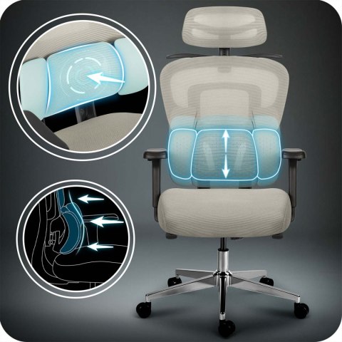 Fotel biurowy z mikrosiatką Sofotel Talin - szary