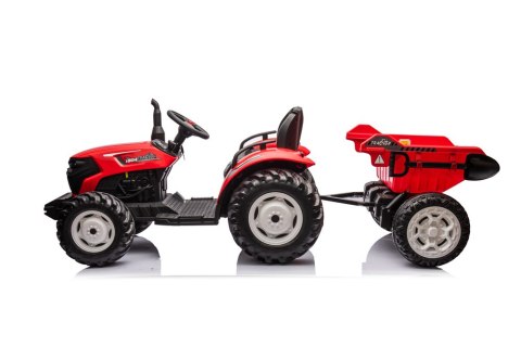 Traktor Na Akumulator HC-306 Czerwony Z Przyczepą 24V