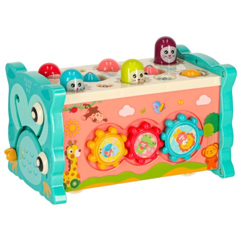 Zabawka sensoryczna wbijak dla niemowląt 8w1 Bibi-inn niebieska