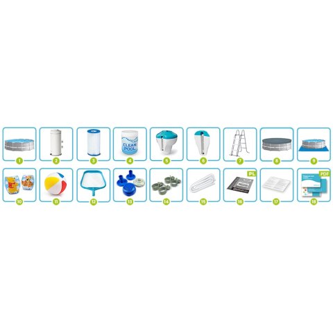 Basen ogrodowy stelażowy 366 x 99 cm 17w1 INTEX 26716