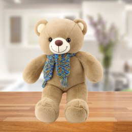 Pluszowa Maskotka Przytulanka Miś Kolorowy Szalik Wełniany Brązowy 55cm