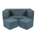 Aesthetic cube sofa turkusowa