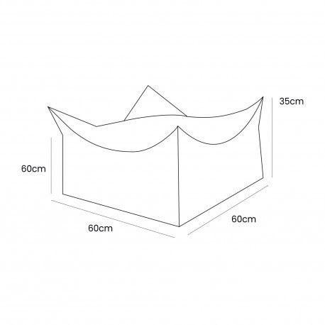 Bearly kwadratowa pufa dziecięca kremowa