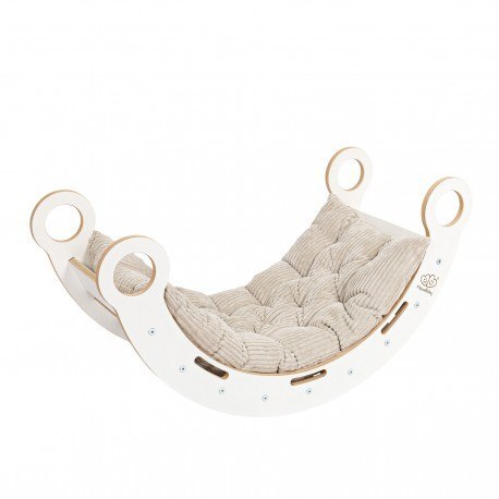 Medium dream rocker białe drewno & drabinka z beżo