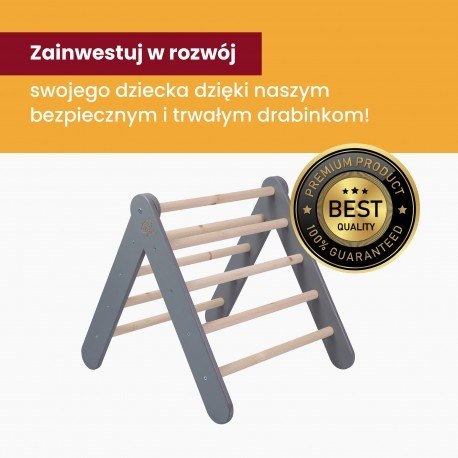 Meowbaby drewniana drabinka dla dzieci 60x61cm sk