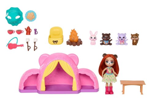 Enchantimals zestaw wycieczka pod namiot kemping lalka miś ZA5995
