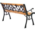 ŁAWKA OGRODOWA DREWNIANA METALOWA ŁAWECZKA PARKOWA CMENTARNA Z OPARCIEM