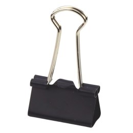 Zestaw Uniwersalne Klipsy Biurowe Stal Sprężynowa Czarne 32mm 12szt