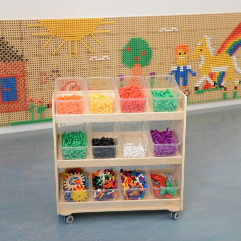 MASTERKIDZ Regał na Kółka - 3 Półki Na Akcesoria Do Tablicy STEM