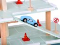 Piętrowy parking drewniany WINDA zjazdy autka znaki duży zestaw ZA5615