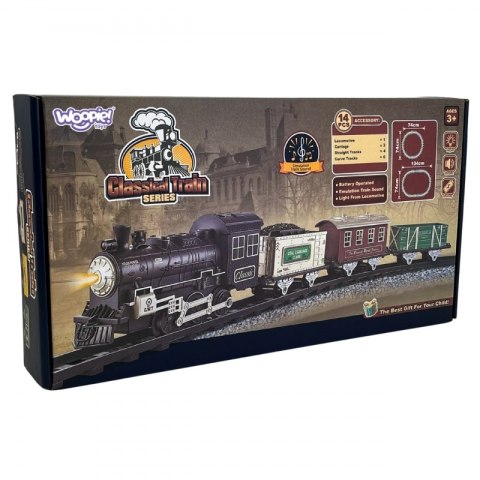 WOOPIE Klasyczny Pociąg Parowy Lokomotywa Tor XXL