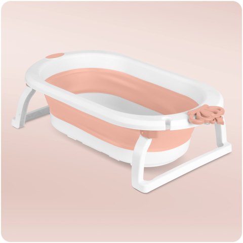 Wanienka składana dla dzieci, niemowląt z wkładką Ricokids RK-286 biało-różowa
