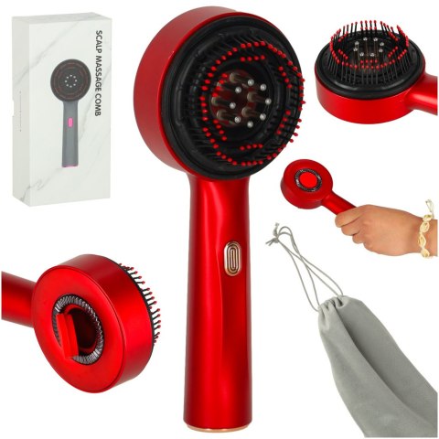 Szczotka do masażu głowy masażer pielęgnacja włosów czerwone światło aplikator olejków USB