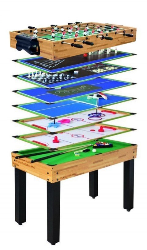 12w1 STÓŁ do Gier 12w1 105x57x71cm bilard piłkarzyki kręgle pin pong