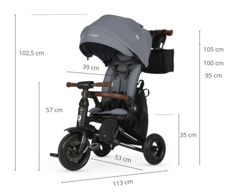 Qplay Rowerek Trójkołowy Nova Deluxe Grey