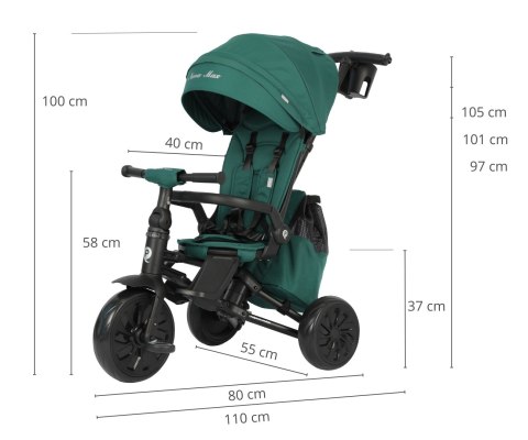 Qplay Rowerek Trójkołowy Nova Max Green