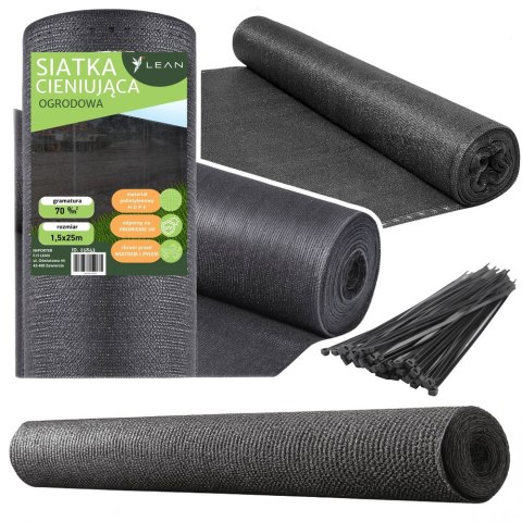 Siatka Cieniująca Na Ogrodzenie Płot Maskująca Szara 1.5M 25M 70g/m²
