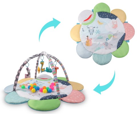 TinyMini JL639-2A Mata edukacyjna 2w1 Kwiat Zoo