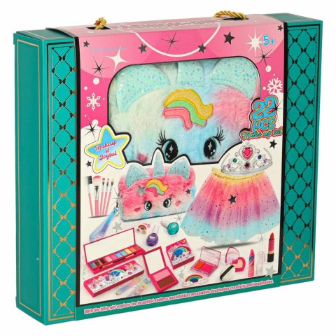 Kosmetyki do makijażu make up lakiery torebka spódniczka zestaw 22 elementy