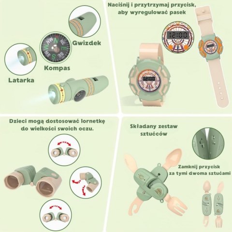WOOPIE Zestaw Małego Odkrywcy Namiot Kempingowy XXL na Biwak 15 el.