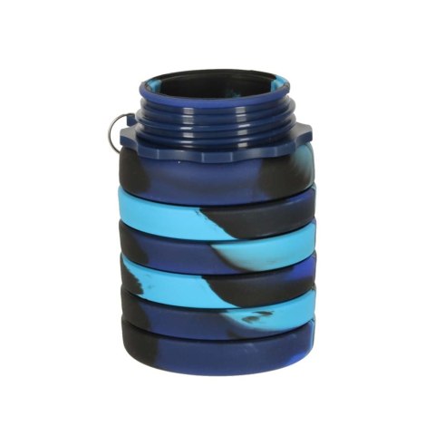 Butelka na wodę bidon silikonowy składany z uchwytem sportowy 500ml niebieski