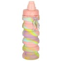 Butelka na wodę bidon silikonowy składany z uchwytem sportowy 500ml tęczowy