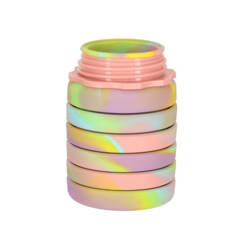 Butelka na wodę bidon silikonowy składany z uchwytem sportowy 500ml tęczowy