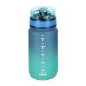 Butelka na wodę bidon ze słomką uchwytem sportowy 600ml niebiesko-zielony