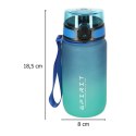 Butelka na wodę bidon ze słomką uchwytem sportowy 600ml niebiesko-zielony