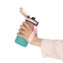 Butelka na wodę bidon ze słomką uchwytem sportowy 600ml różowo-niebieski