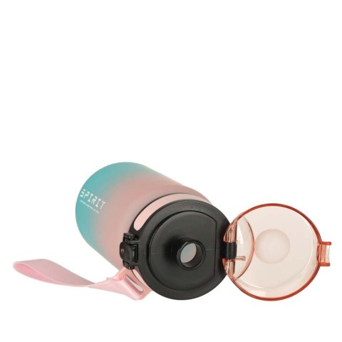 Butelka na wodę bidon ze słomką uchwytem sportowy 600ml różowo-niebieski