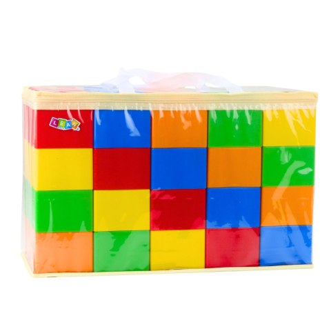 Zestaw Duże Klocki Konstrukcyjne W Torbie Kolorowe 28,5x9x9 cm 20el.