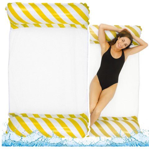 Dmuchany Hamak Wodny Materac Leżak Biało-Żółty 120x70cm
