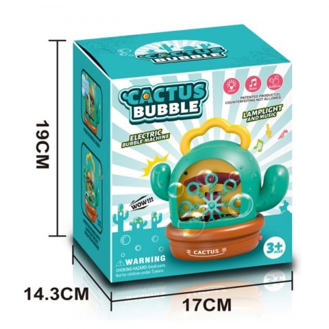 WOOPIE Kaktusowa Elektryczna Maszyna Do Bąbelków Efekty Dźwiękowe i Świetlne