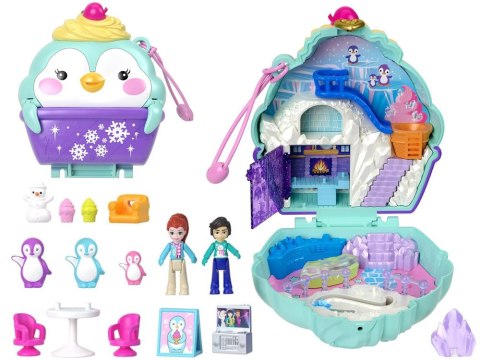 Zestaw Polly Pocket Śnieżny pingwinek zamykany domek figurki akces