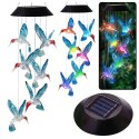 Lampki Solarne Ogrodowe LED Dzwonki Kolibry Niebieskie 70cm