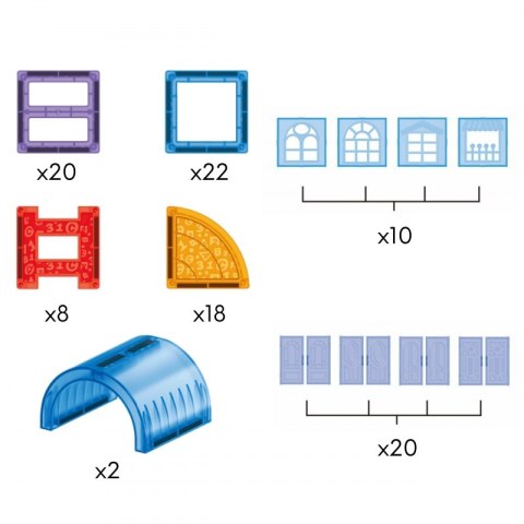 WOOPIE Klocki Magnetyczne Konstrukcyjne 3D Zestaw Edukacyjny Zamek 100el.
