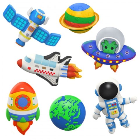 WOOPIE Zestaw Kreatywny z Farbami DIY Zrób Odlewy Gipsowe Figurki i Pomaluj - Zestaw Kosmiczny