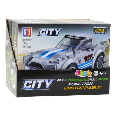 Klocki Konstrukcyjne 2w1 Auto Robot Napęd Pull-Back 194-216 el. Mix