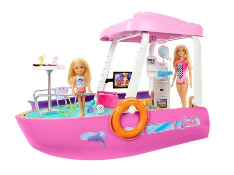 Mattel Barbie Motorówka dla lalek z TRANSFORMACJA WNĘTRZ + akcesoria