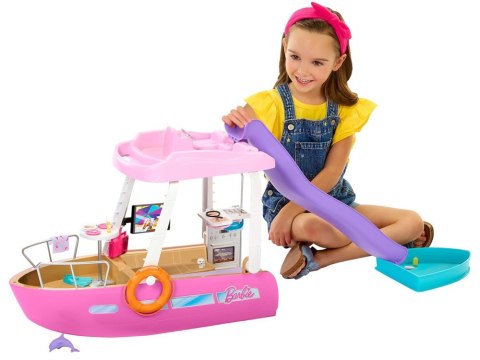 Mattel Barbie Motorówka dla lalek z TRANSFORMACJA WNĘTRZ + akcesoria