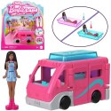 Mattel Mini Barbie Land Lalka turystka + autko kamper C